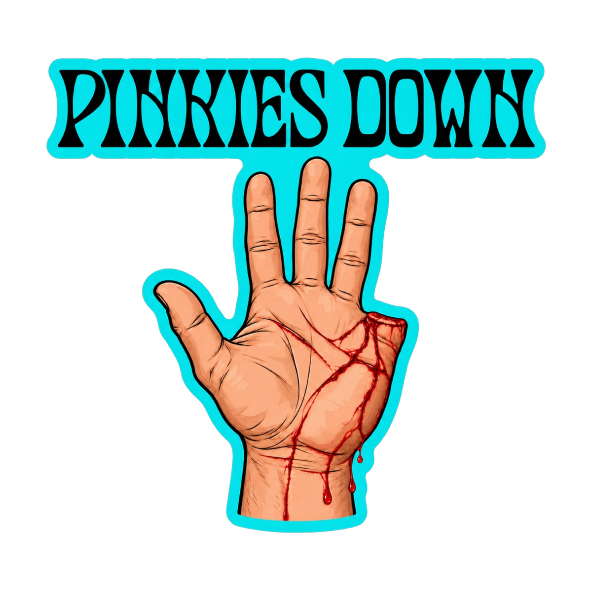 Pinkies Down Large Vinyl Sticker