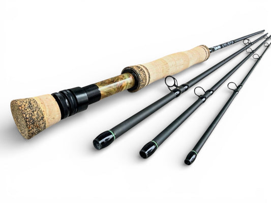 Tidewater Virtue 6wt 9ft - Green Birdseye Burl X Blackout